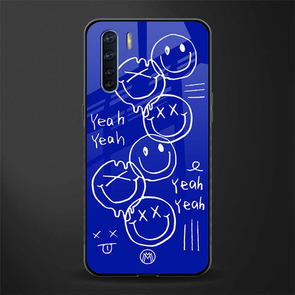 sassy smiley faces glass case for oppo f15 image