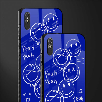 sassy smiley faces glass case for redmi 9a image-2