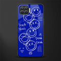 sassy smiley faces glass case for oppo f17 image