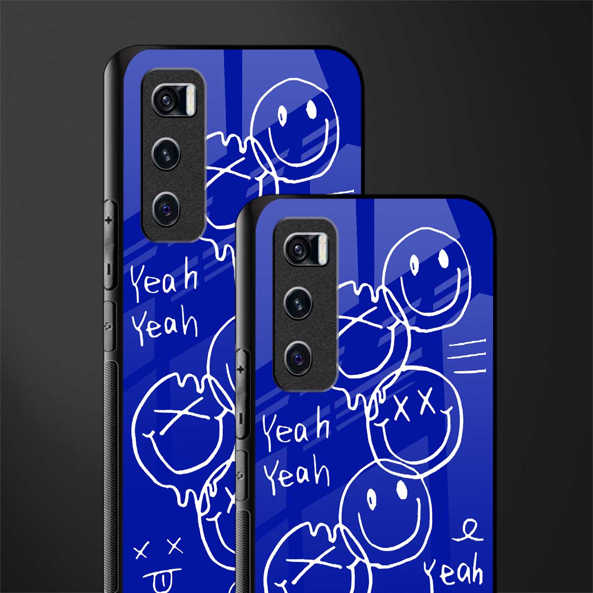 sassy smiley faces glass case for vivo v20 se image-2