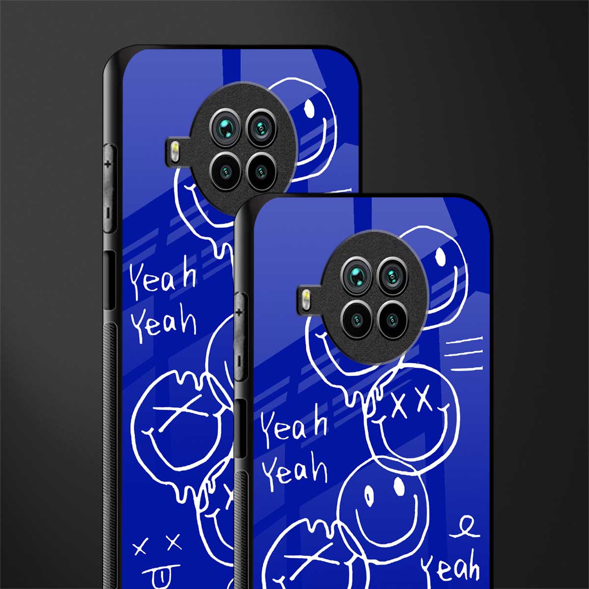 sassy smiley faces glass case for mi 10i image-2