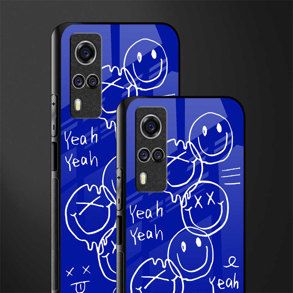 sassy smiley faces glass case for vivo y53s image-2