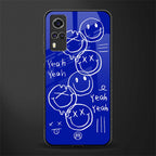 sassy smiley faces glass case for vivo y53s image