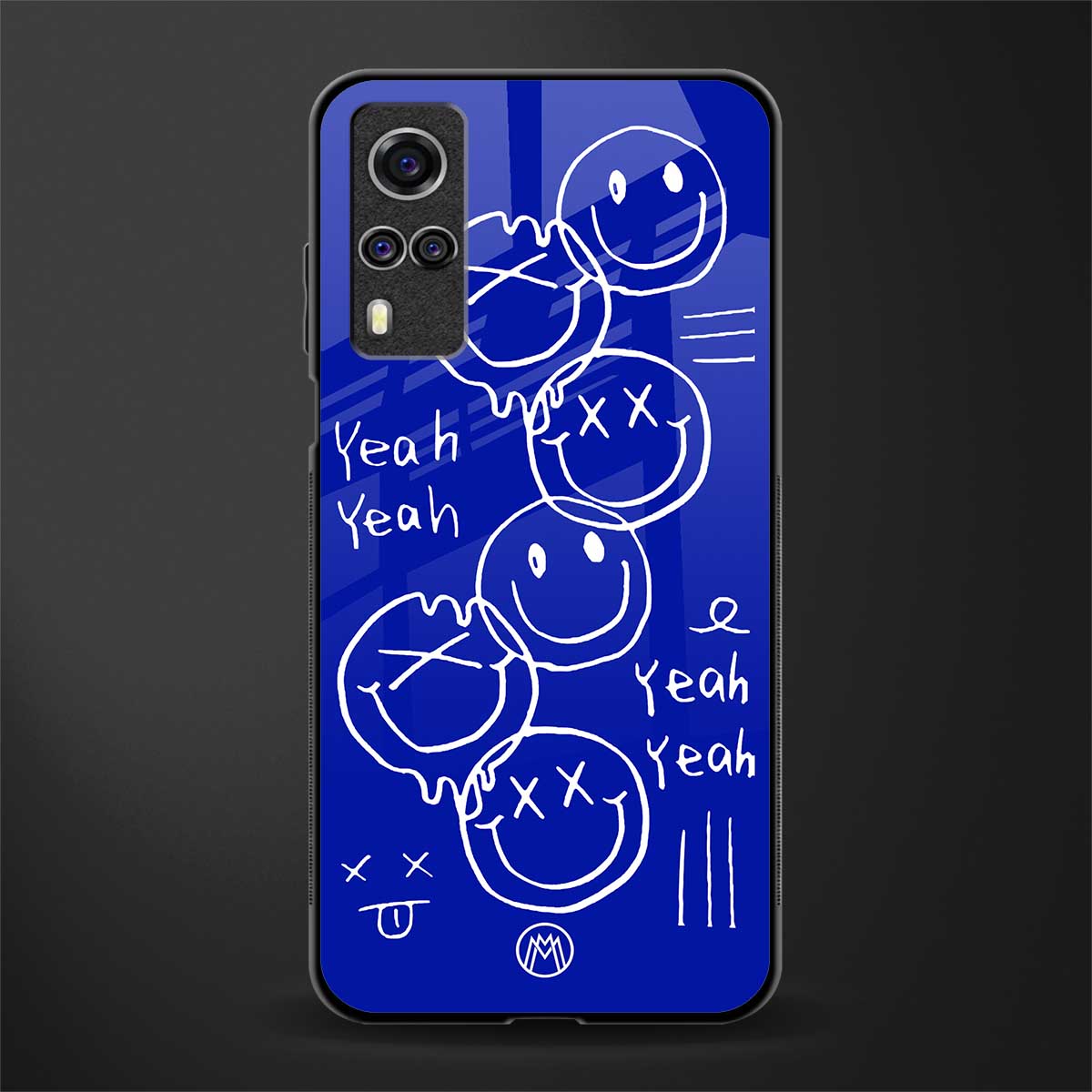 sassy smiley faces glass case for vivo y31 image