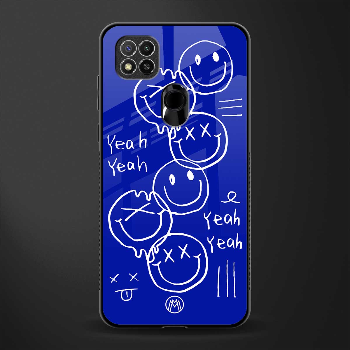 sassy smiley faces glass case for poco c31 image