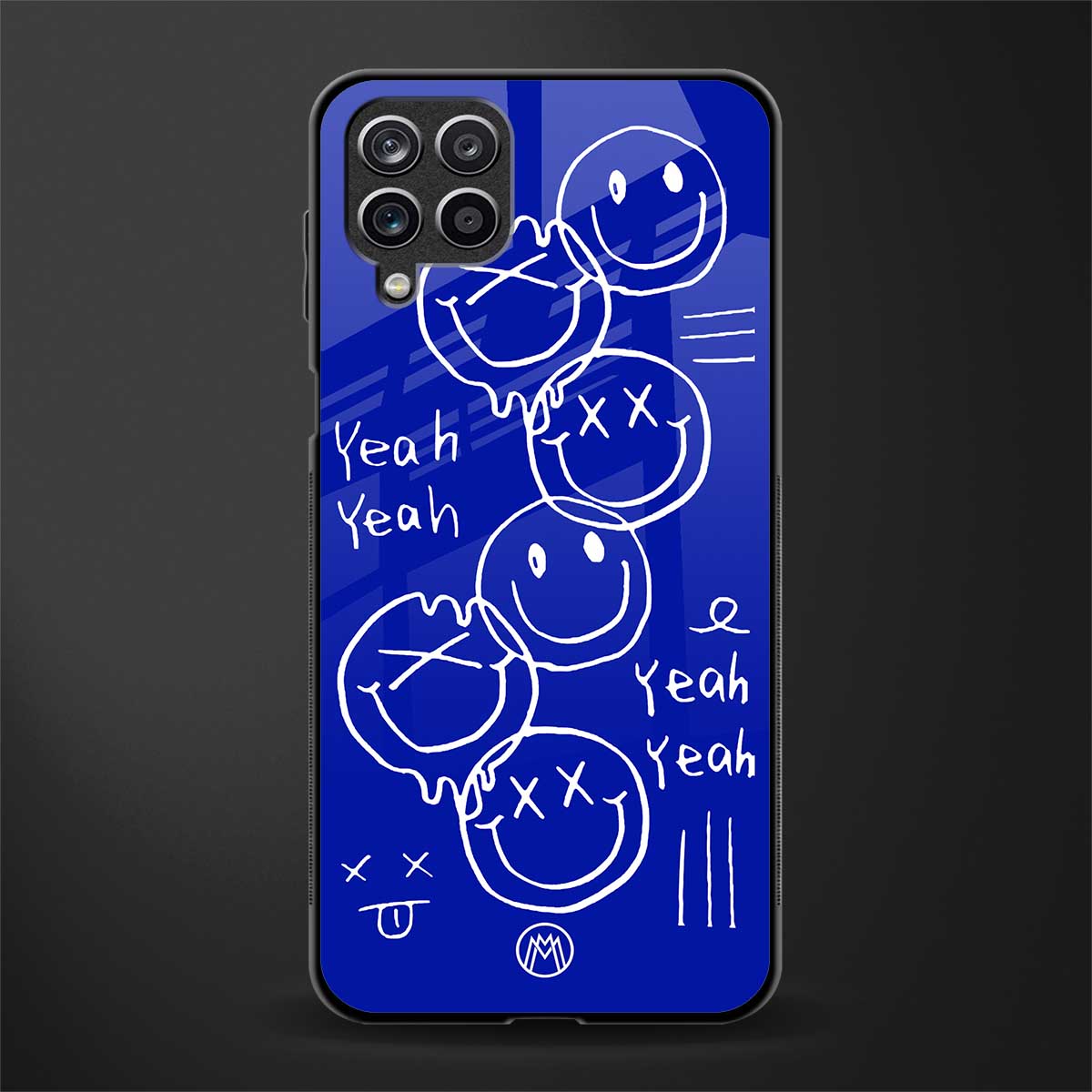 sassy smiley faces glass case for samsung galaxy f12 image