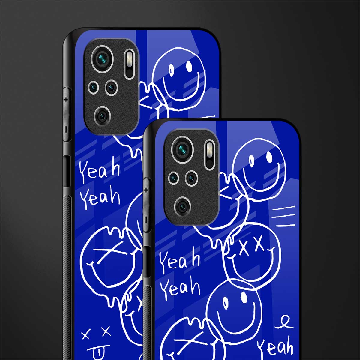 sassy smiley faces glass case for redmi note 10s image-2