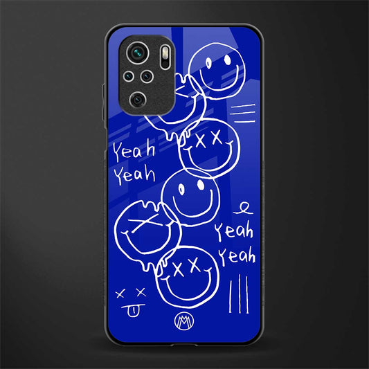 sassy smiley faces glass case for redmi note 10 image