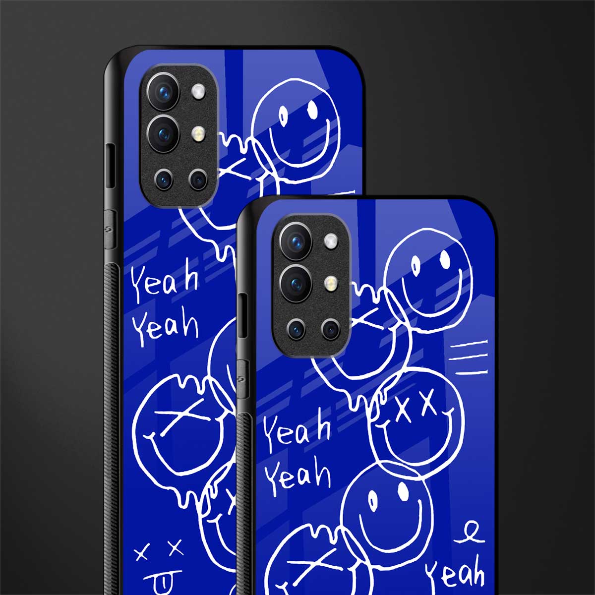 sassy smiley faces glass case for oneplus 9r image-2