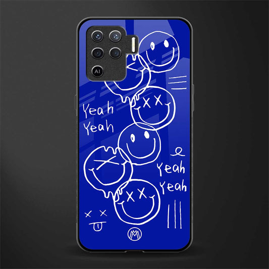 sassy smiley faces glass case for oppo f19 pro image