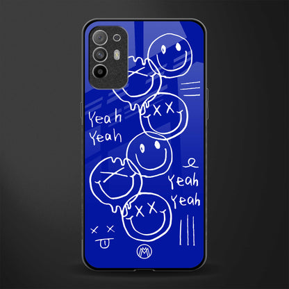 sassy smiley faces glass case for oppo f19 pro plus image