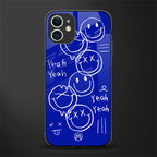 sassy smiley faces glass case for iphone 12 mini image