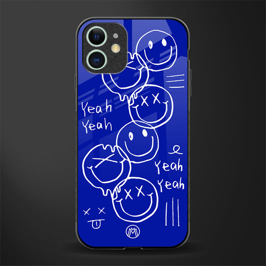 sassy smiley faces glass case for iphone 12 mini image