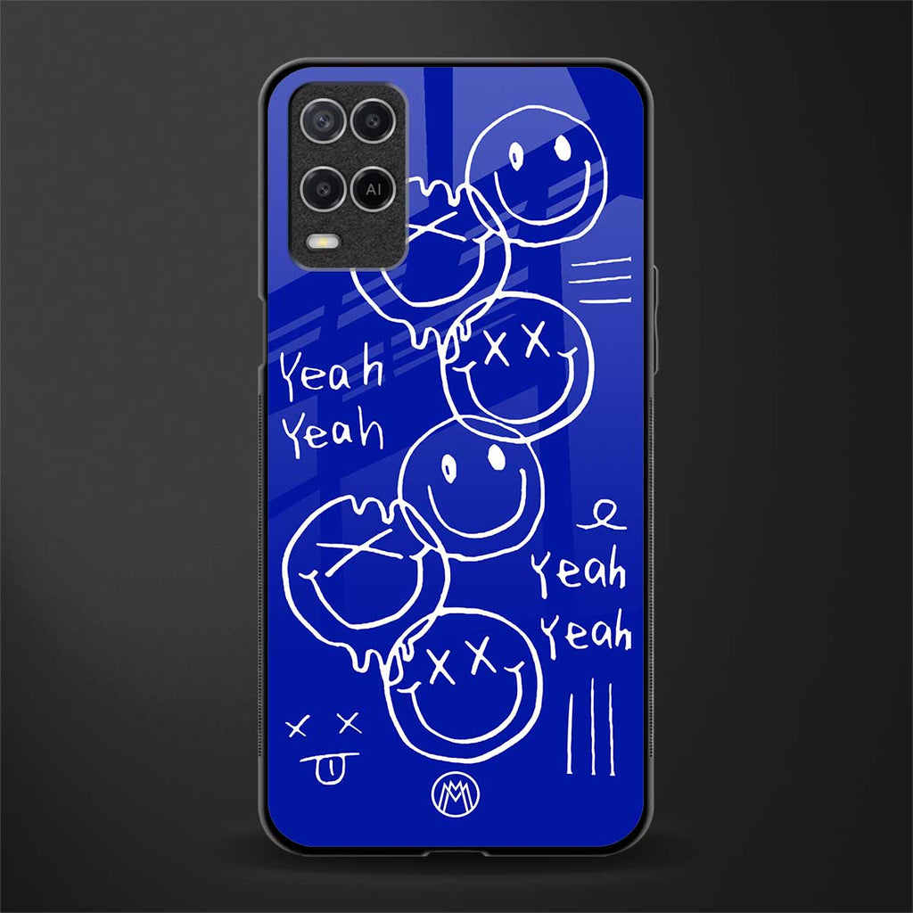 sassy smiley faces glass case for oppo a54 image