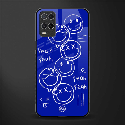 sassy smiley faces glass case for oppo a54 image