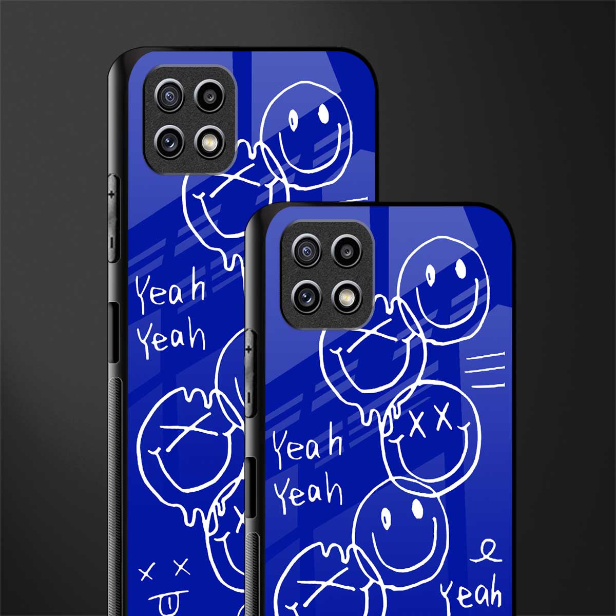 sassy smiley faces glass case for samsung galaxy a22 5g image-2