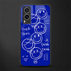 sassy smiley faces glass case for vivo v21e 5g image