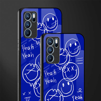 sassy smiley faces glass case for oppo reno6 5g image-2