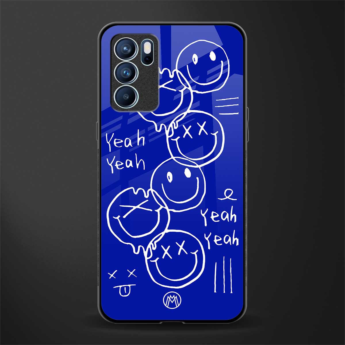 sassy smiley faces glass case for oppo reno6 5g image