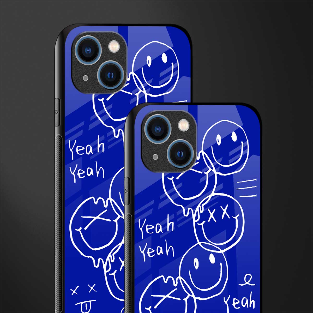 sassy smiley faces glass case for iphone 14 plus image-2