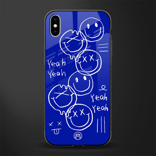 sassy smiley faces glass case for iphone xs max image