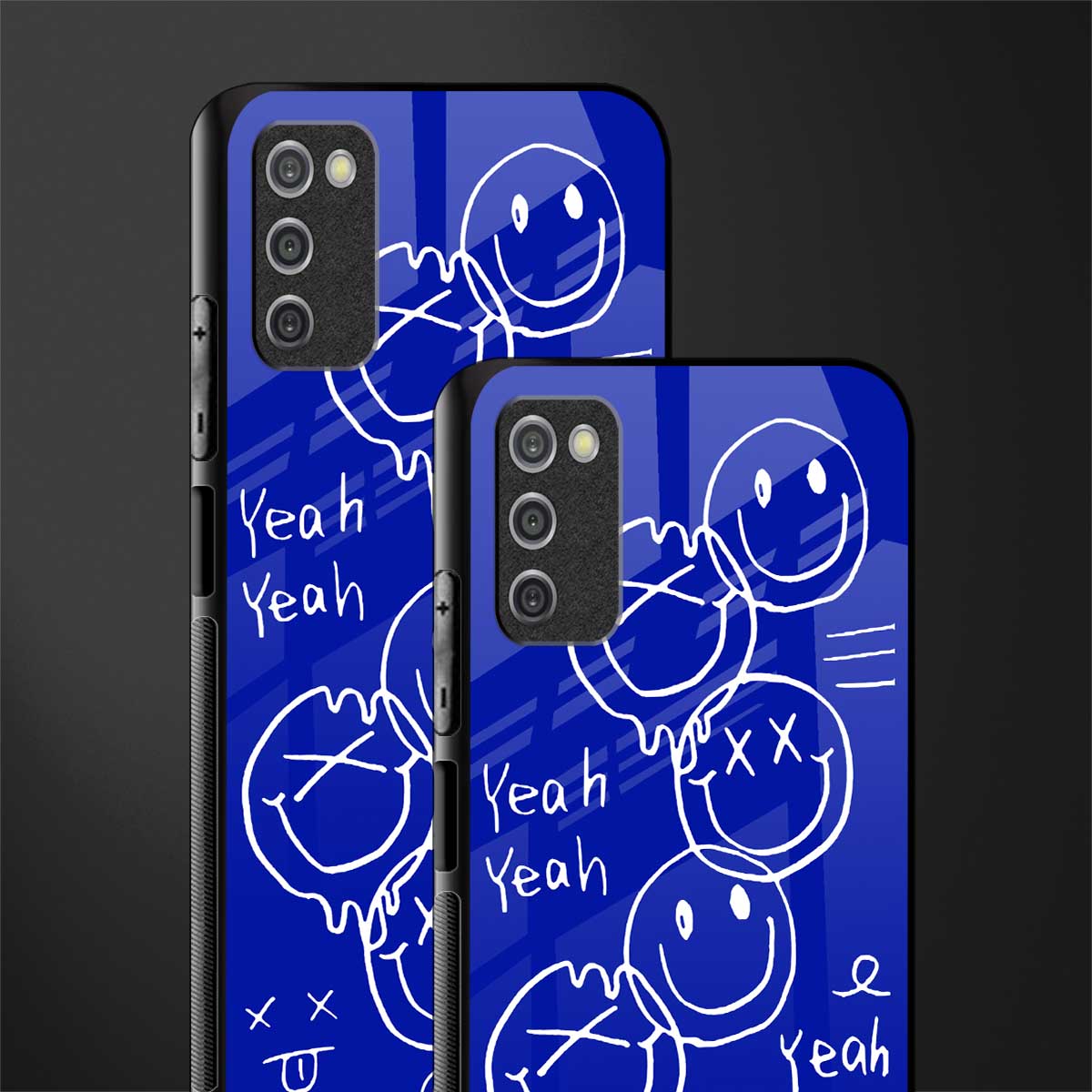 sassy smiley faces glass case for samsung galaxy a03s image-2