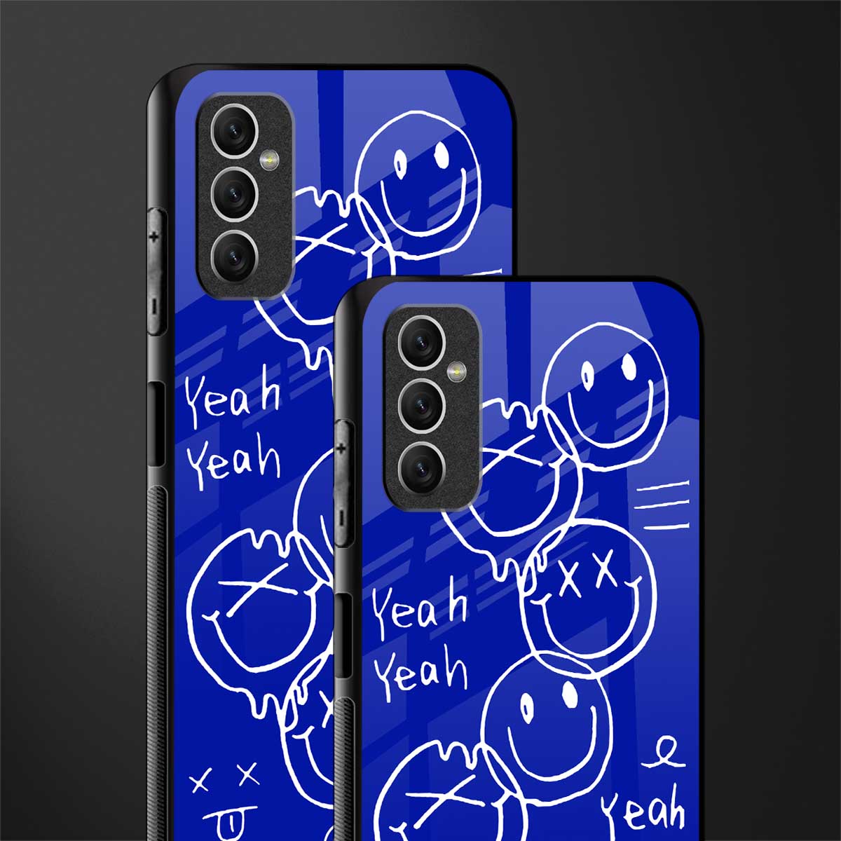 sassy smiley faces glass case for samsung galaxy m52 5g image-2