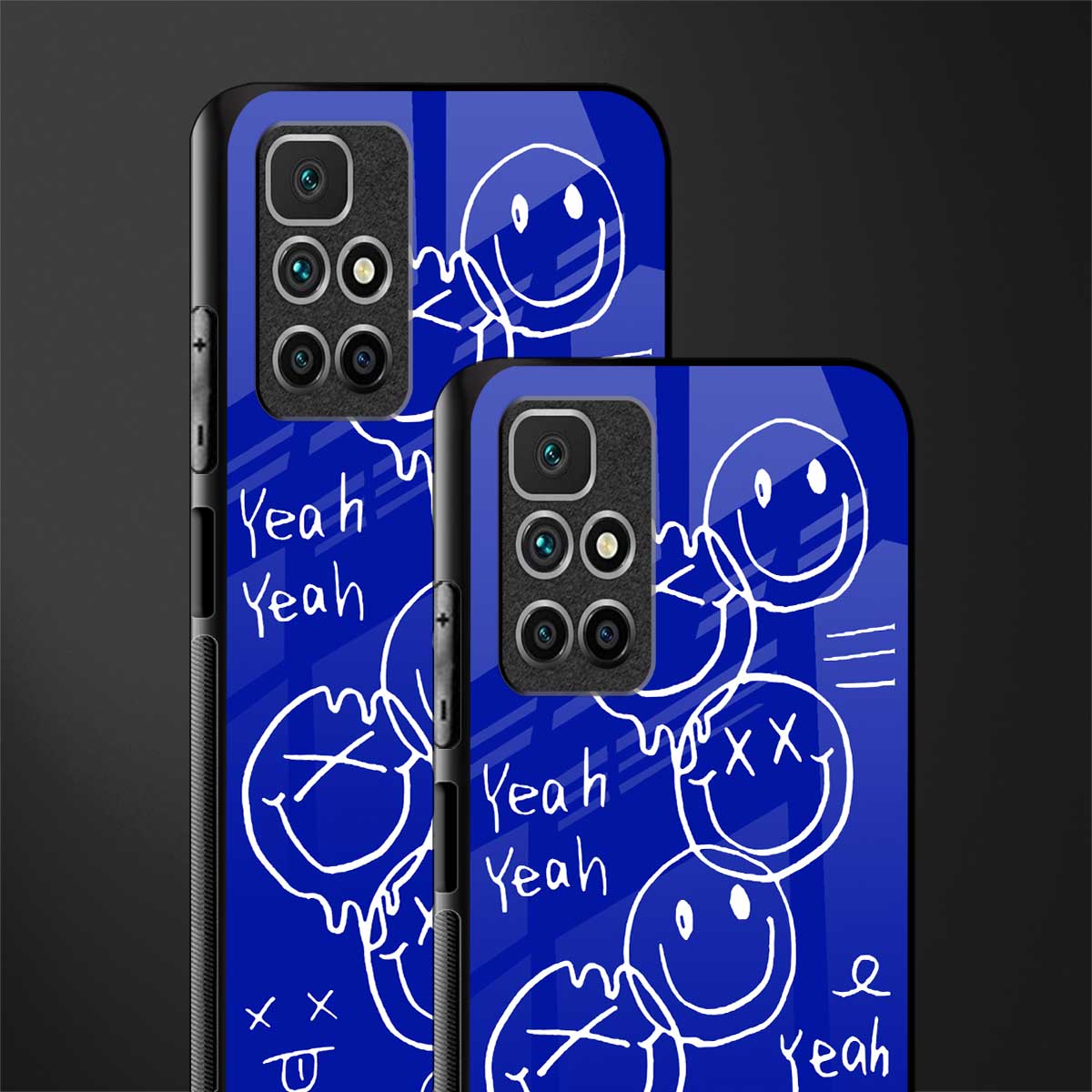 sassy smiley faces glass case for redmi 10 prime image-2