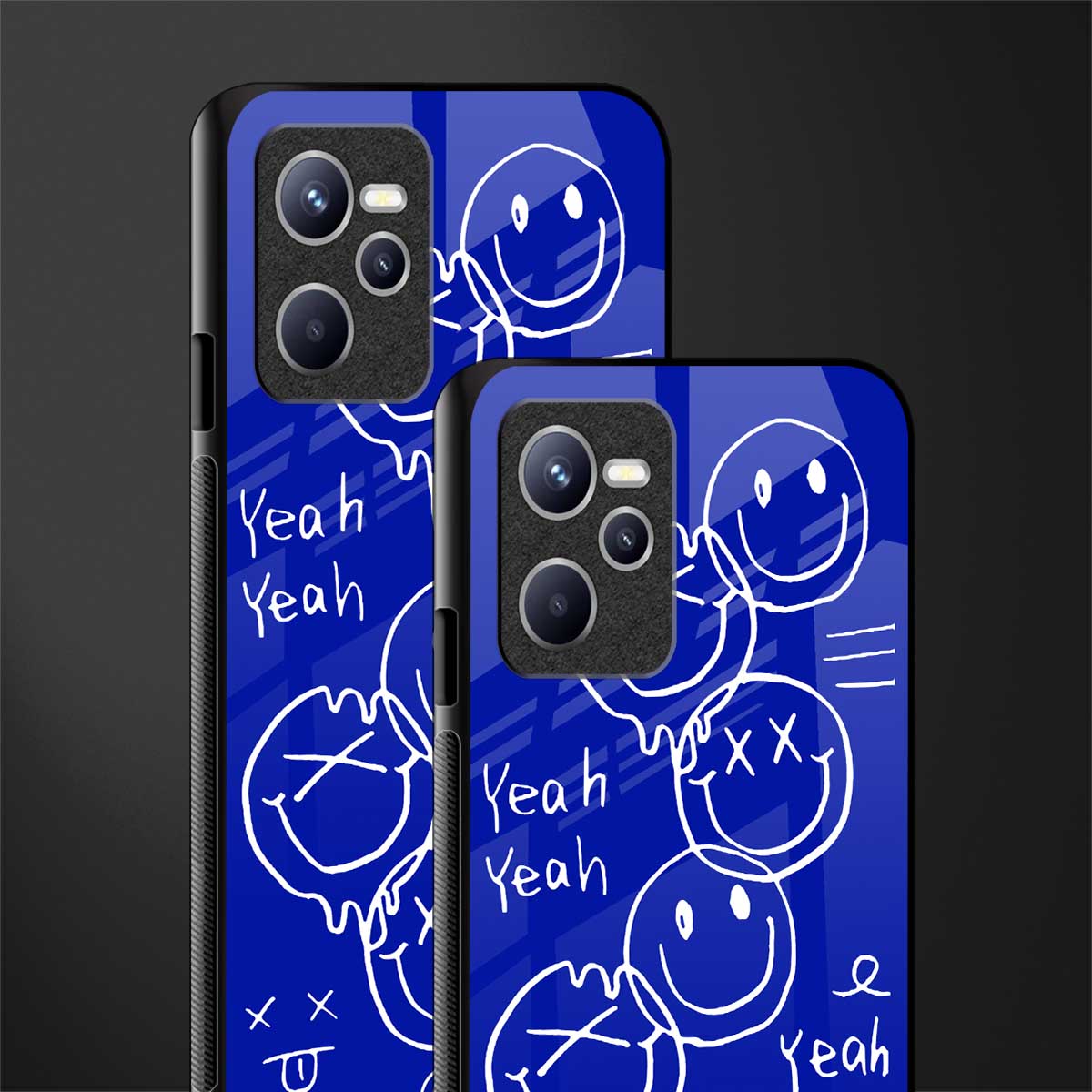 sassy smiley faces glass case for realme c35 image-2