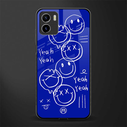 sassy smiley faces glass case for vivo y15s image
