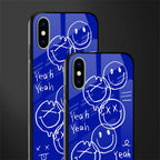 sassy smiley faces glass case for iphone xs image-2