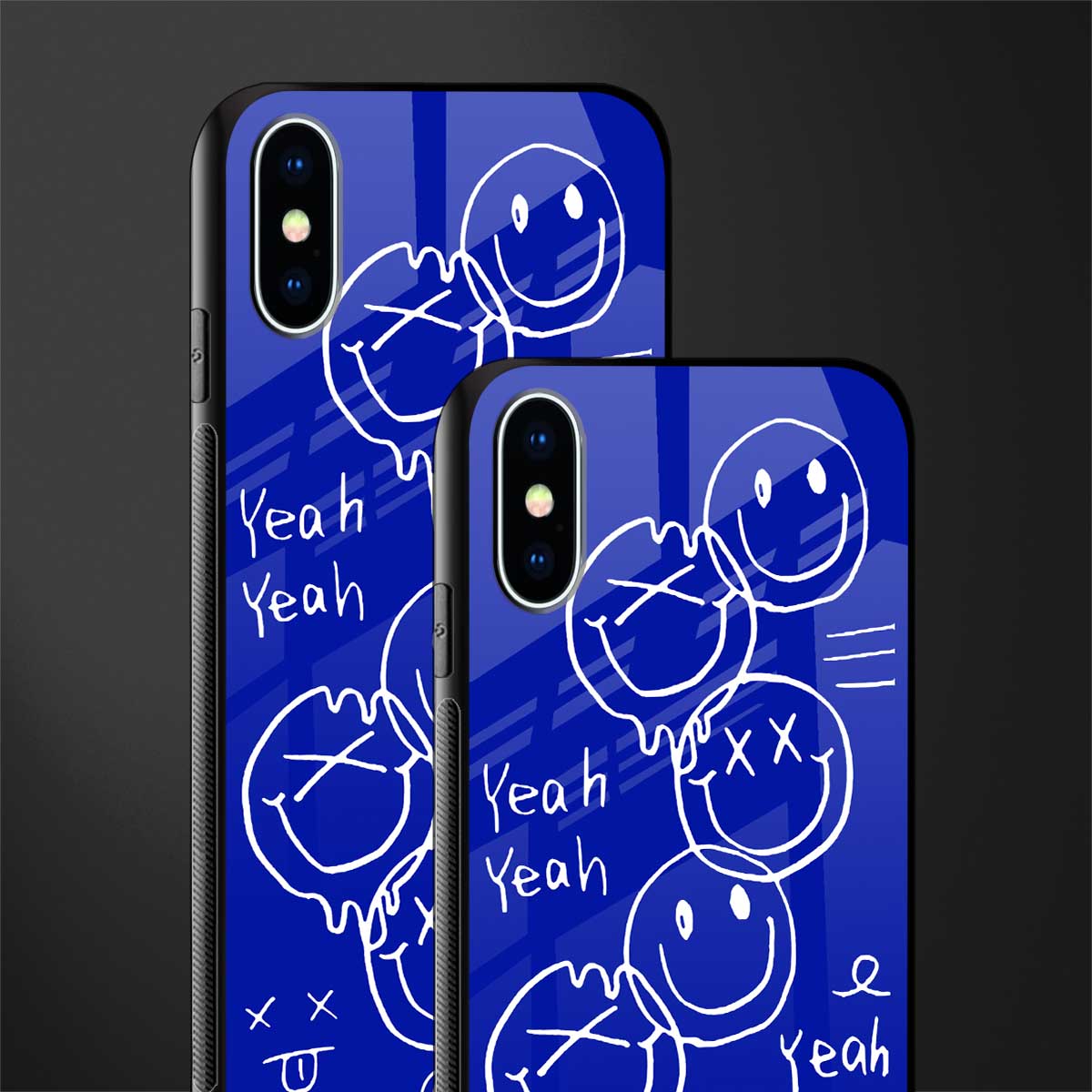 sassy smiley faces glass case for iphone xs image-2