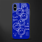 sassy smiley faces glass case for iphone xs image