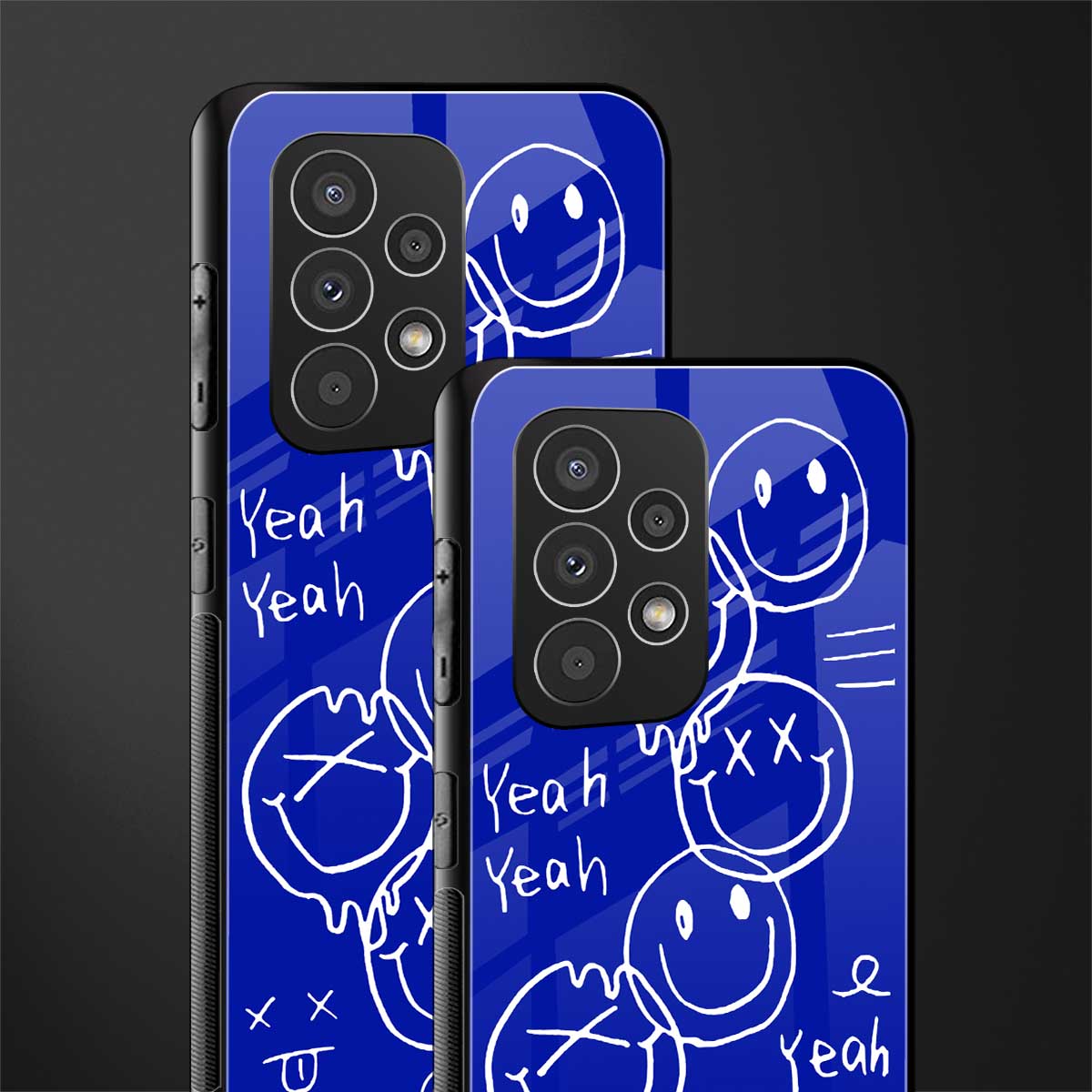 sassy smiley faces back phone cover | glass case for samsung galaxy a73 5g