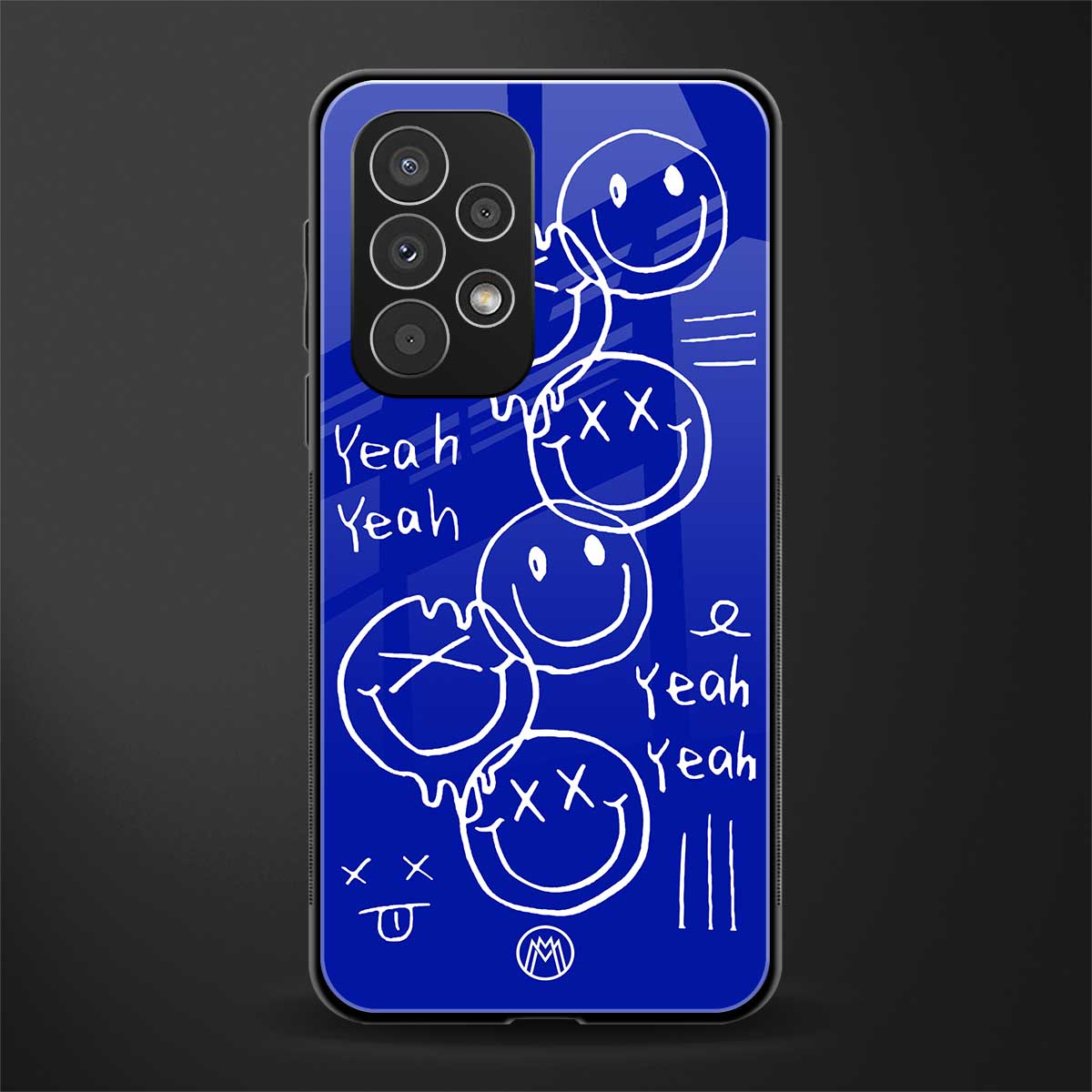 sassy smiley faces back phone cover | glass case for samsung galaxy a73 5g