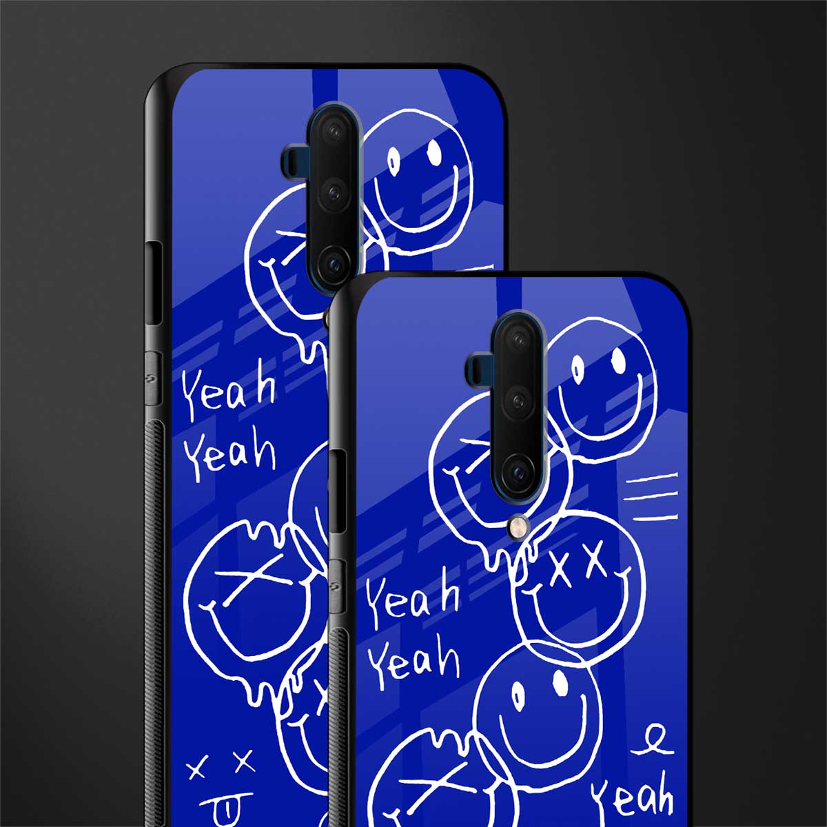 sassy smiley faces glass case for oneplus 7t pro image-2