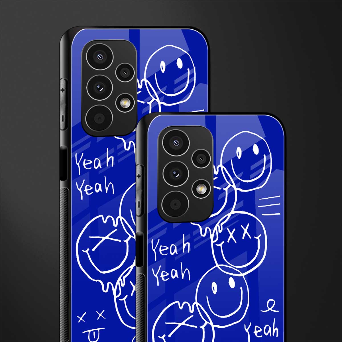 sassy smiley faces back phone cover | glass case for samsung galaxy a13 4g