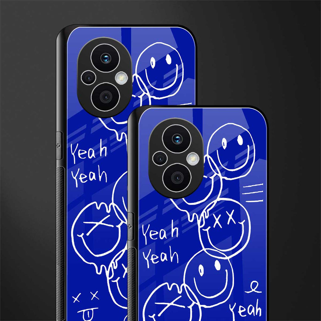sassy smiley faces back phone cover | glass case for oppo f21 pro 5g