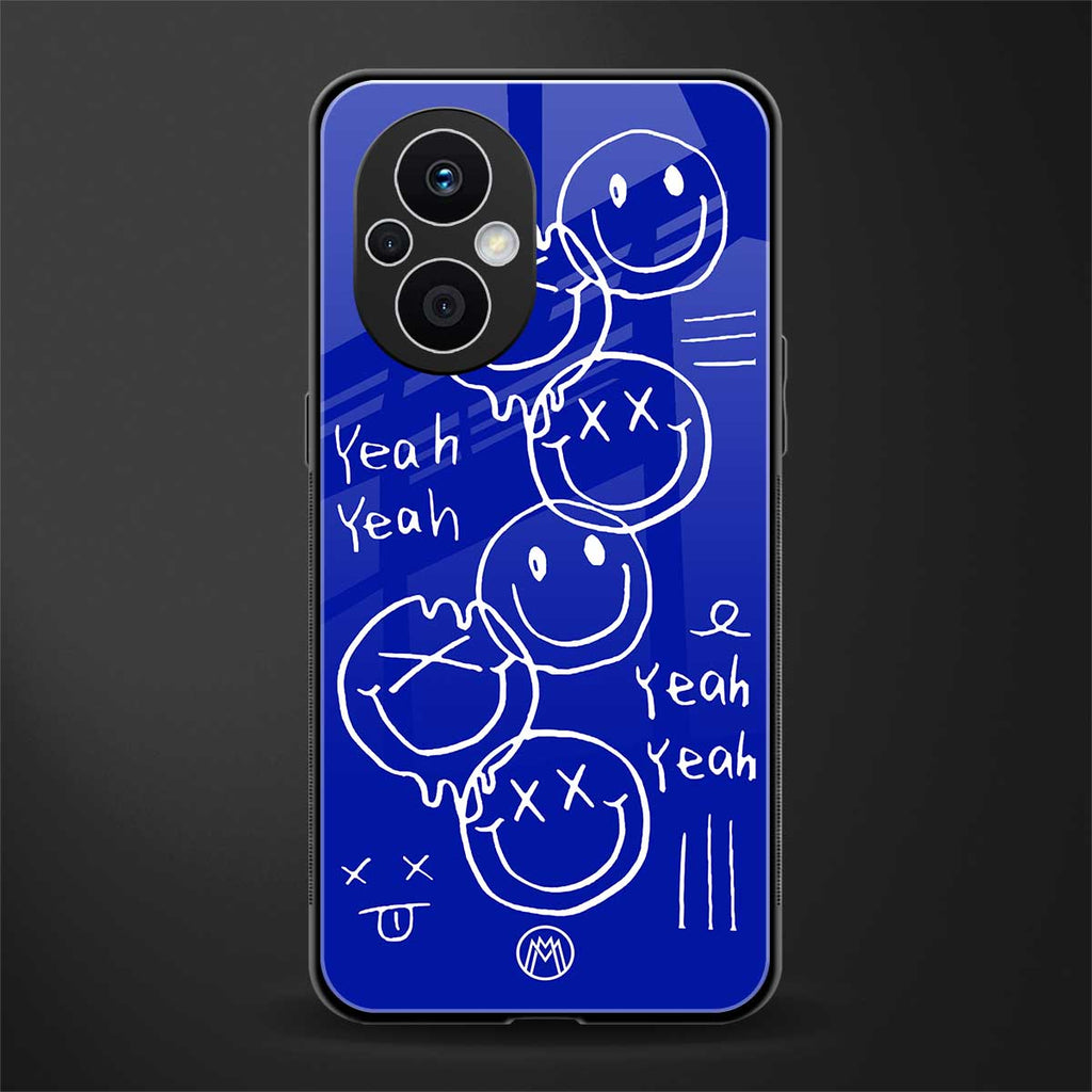 sassy smiley faces back phone cover | glass case for oppo f21 pro 5g