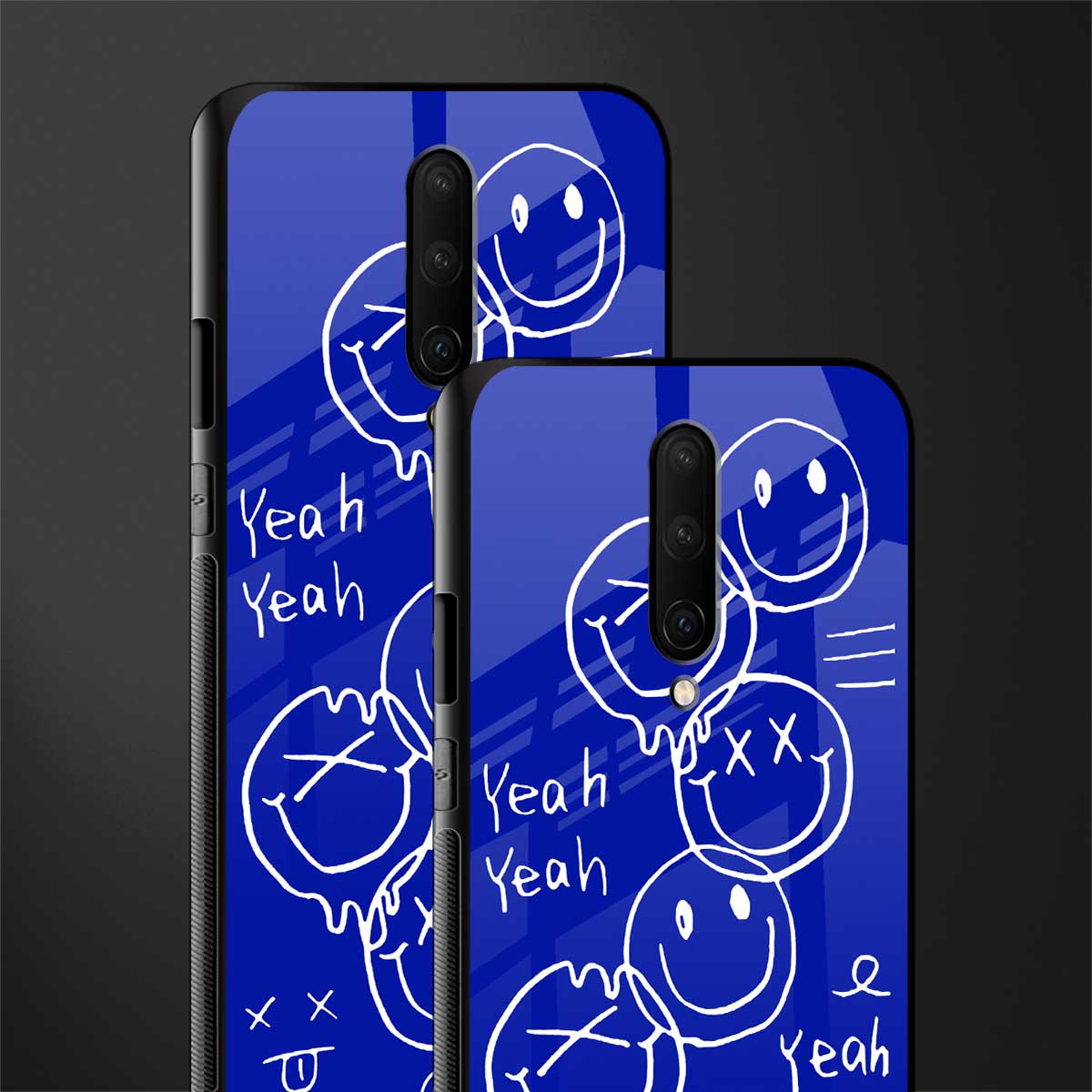 sassy smiley faces glass case for oneplus 7 pro image-2