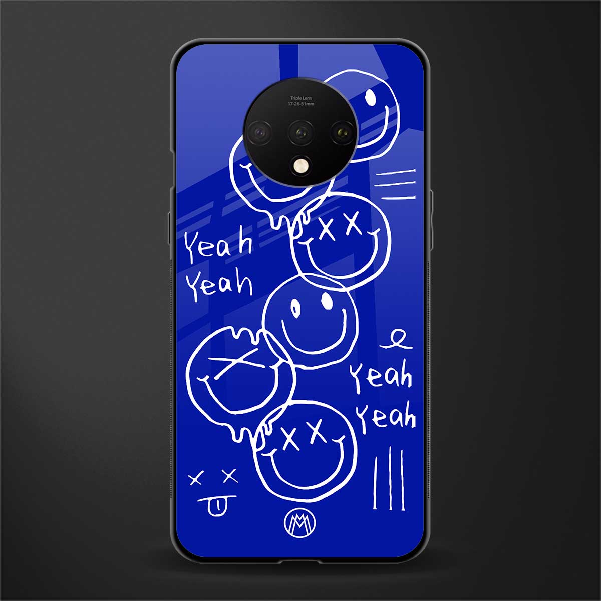 sassy smiley faces glass case for oneplus 7t image