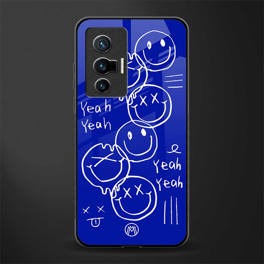 sassy smiley faces glass case for vivo x70 image