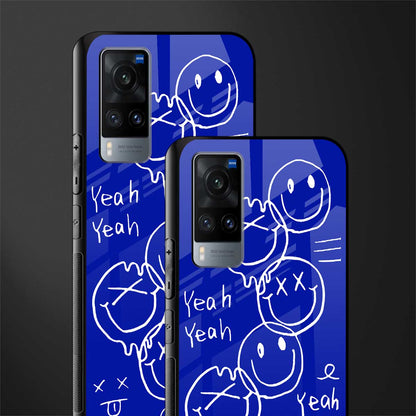 sassy smiley faces glass case for vivo x60 image-2
