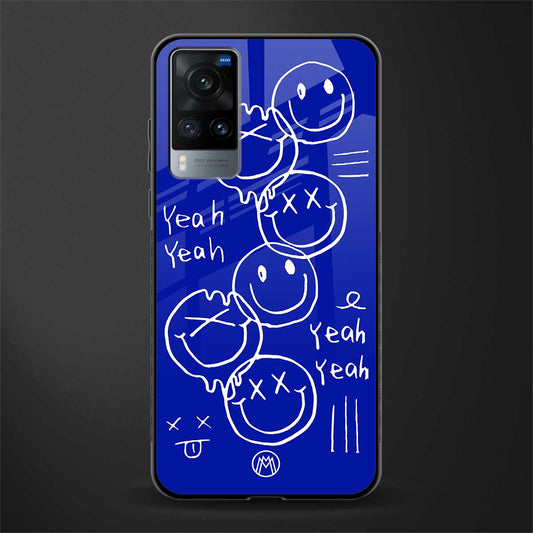 sassy smiley faces glass case for vivo x60 image
