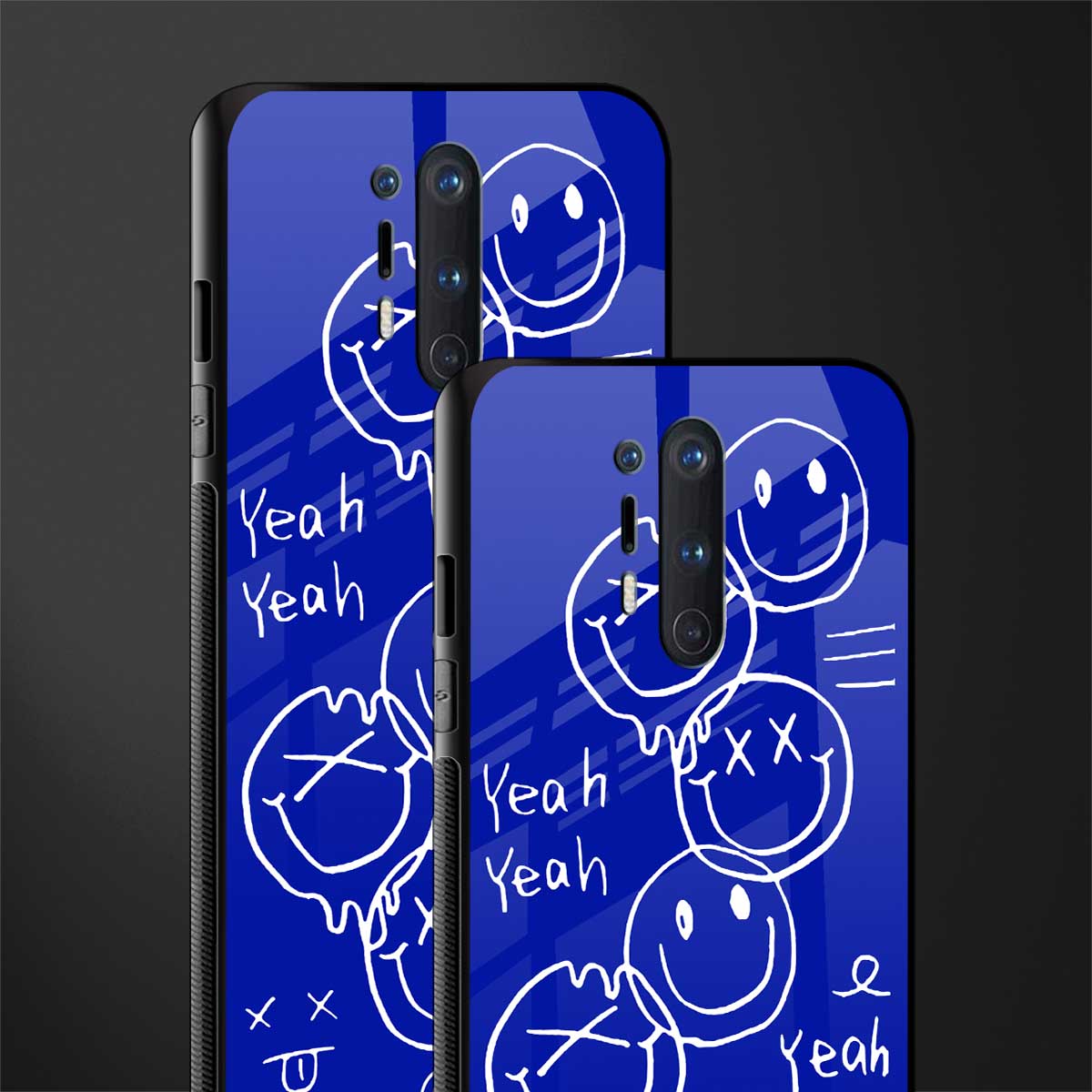 sassy smiley faces glass case for oneplus 8 pro image-2