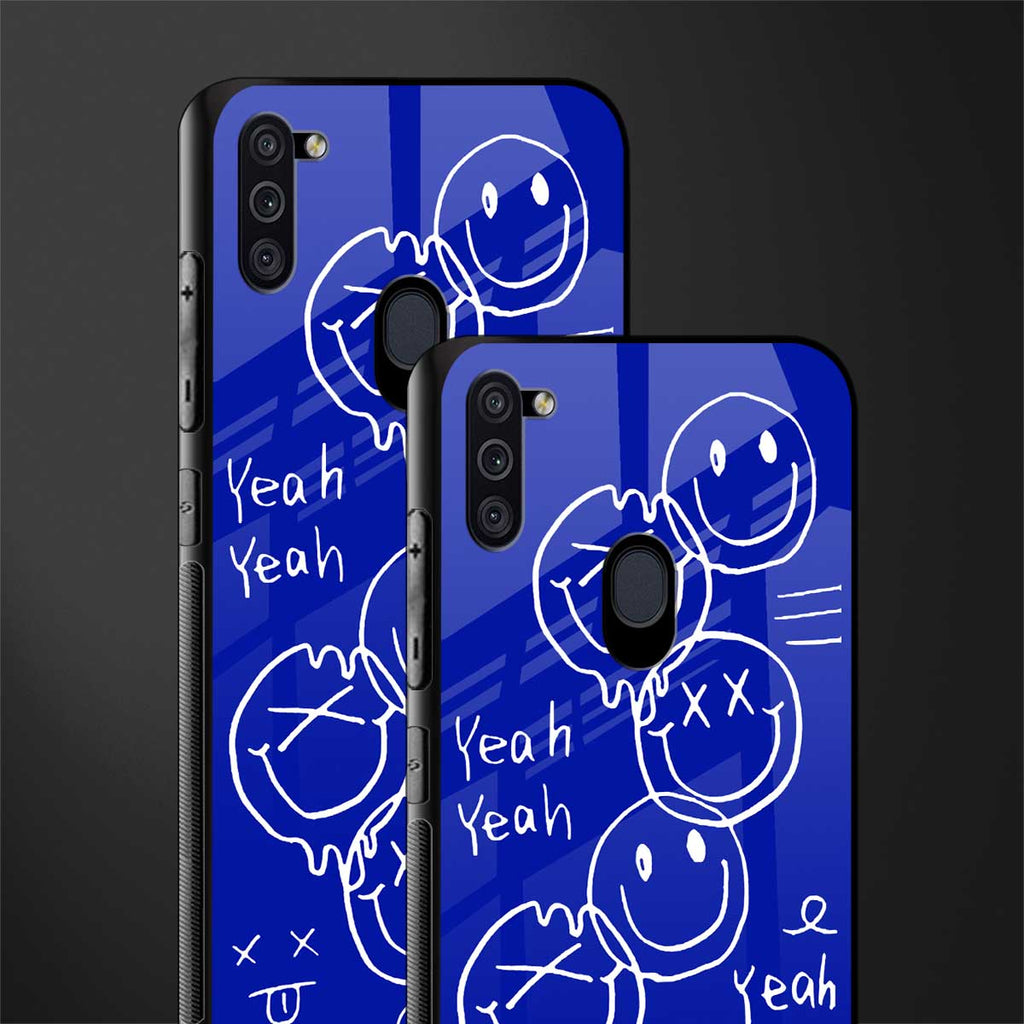 sassy smiley faces glass case for samsung a11 image-2
