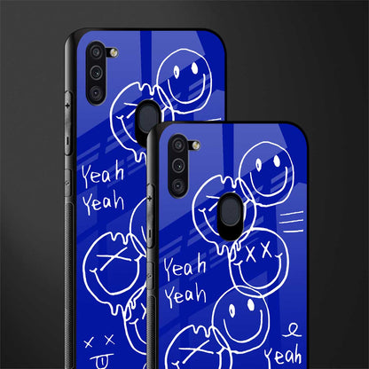 sassy smiley faces glass case for samsung a11 image-2
