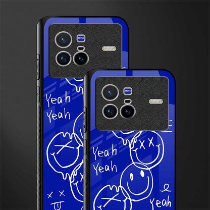 sassy smiley faces glass case for vivo x80 image-2