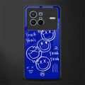 sassy smiley faces glass case for vivo x80 image