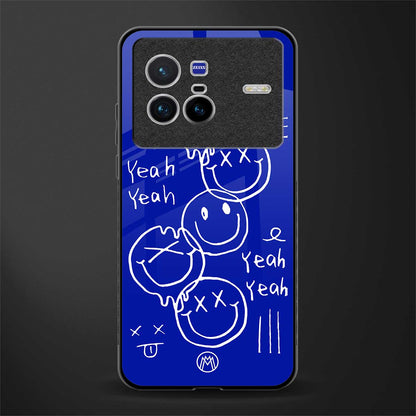 sassy smiley faces glass case for vivo x80 image